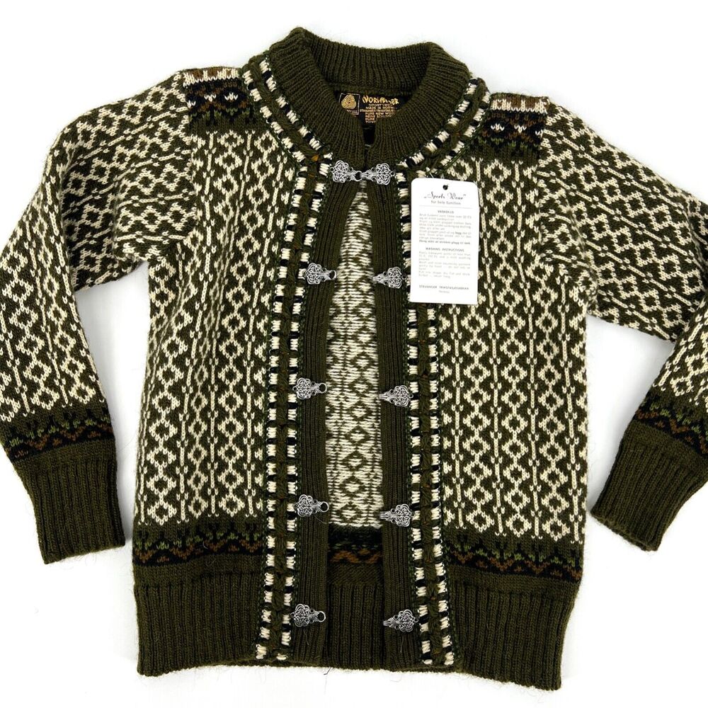 Norlender Norwegian Wool Cardigan Sweater Kids Euro Size 2 **READ**